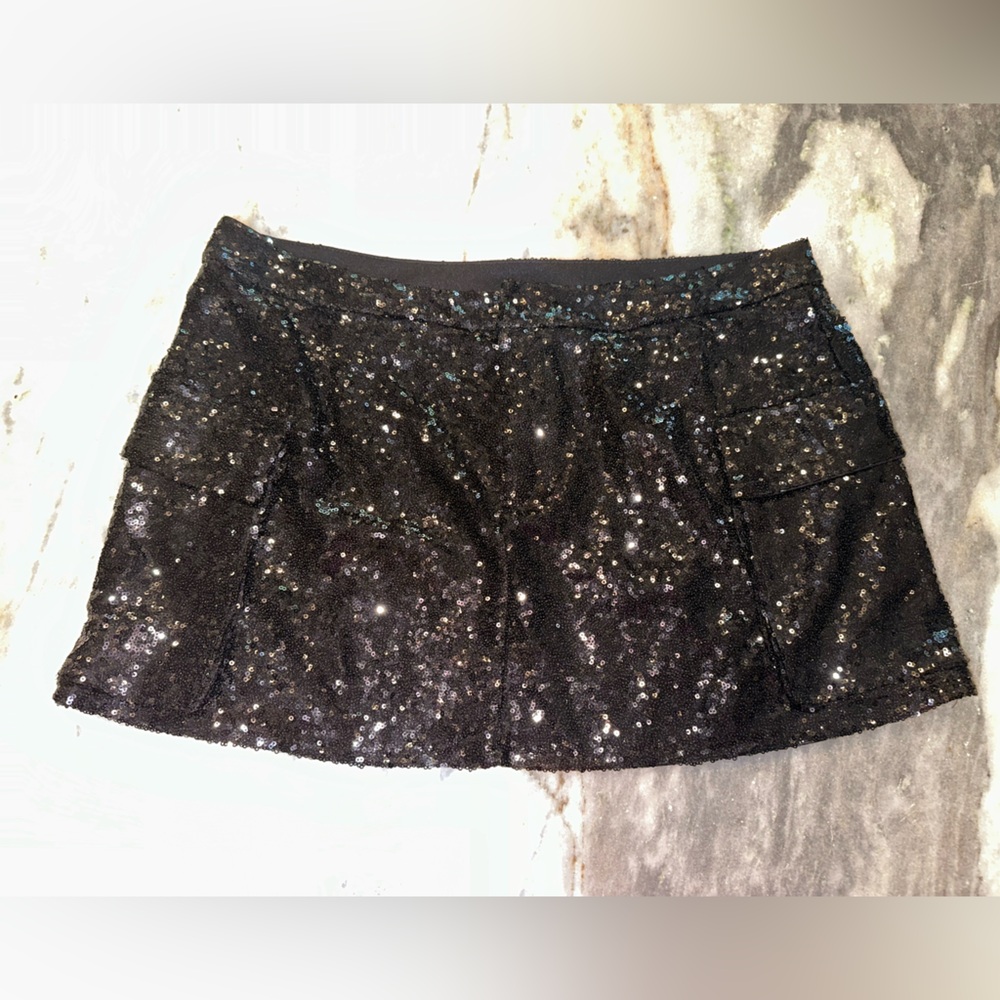 Black Sequin Mini Skirt - Sparkling Party Skirt